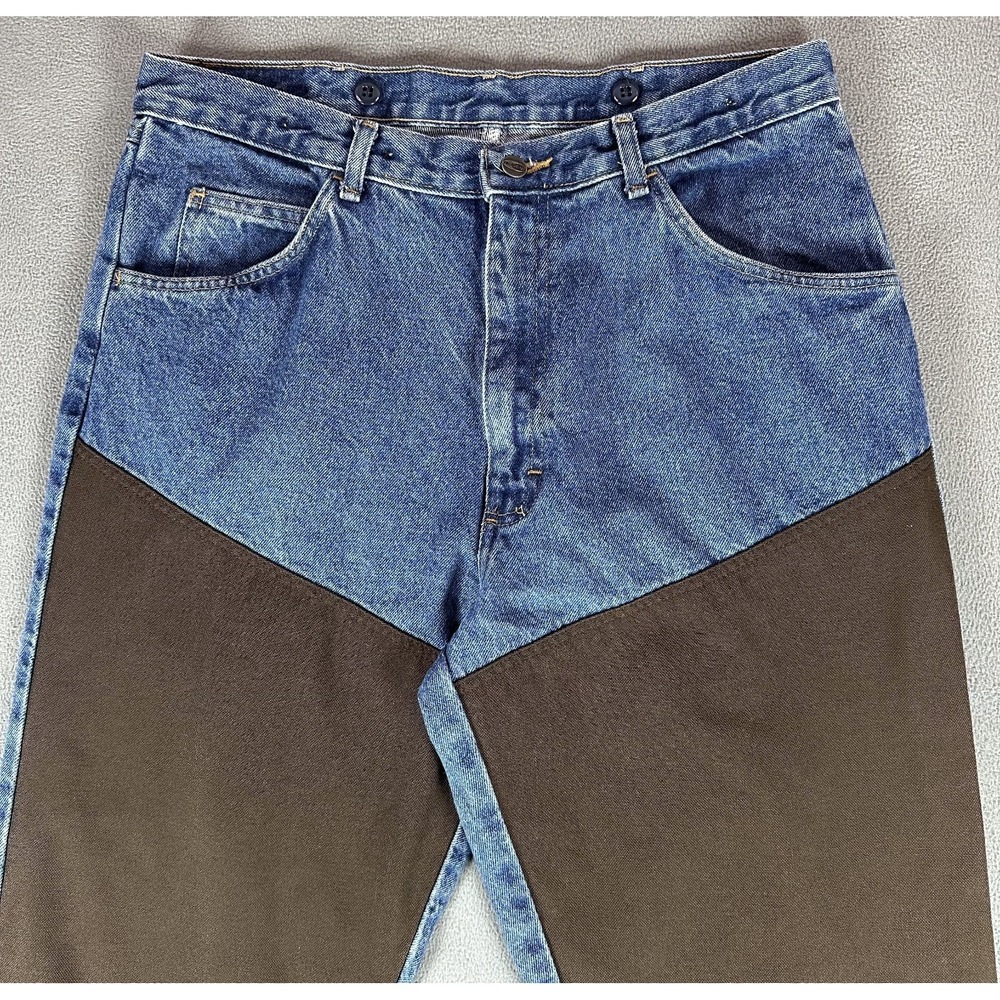 Wrangler Jeans Mens 36x32‎ Blue Pro Gear Upland Game Brush Suspender Buttons